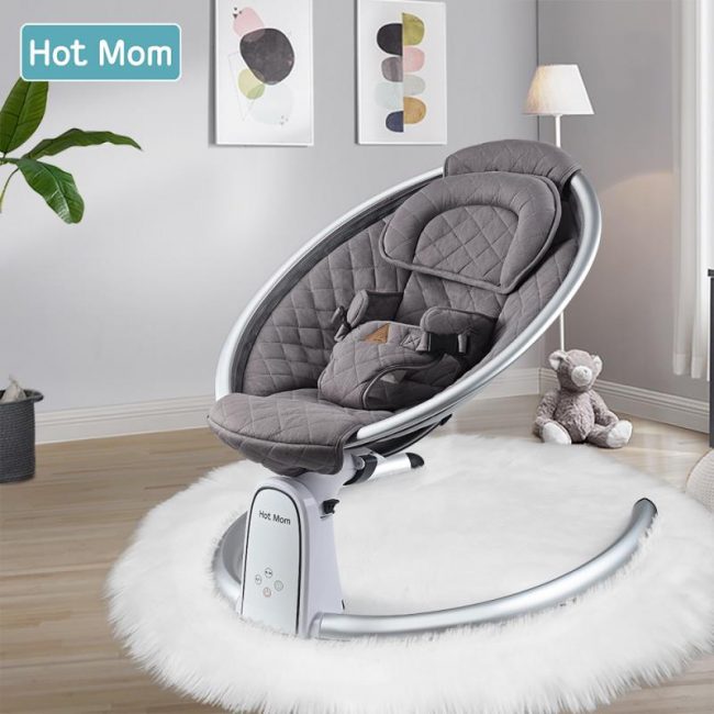 Hot Mom® Baby Swing Chair / Bouncer Black Cuteably Baby Bouncers